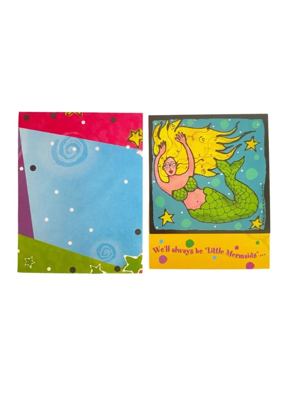 HAPPY BIRTHDAY 6/pk Leanin' Tree Greeting Cards NOS Mermaid Lori Wiseman VTG